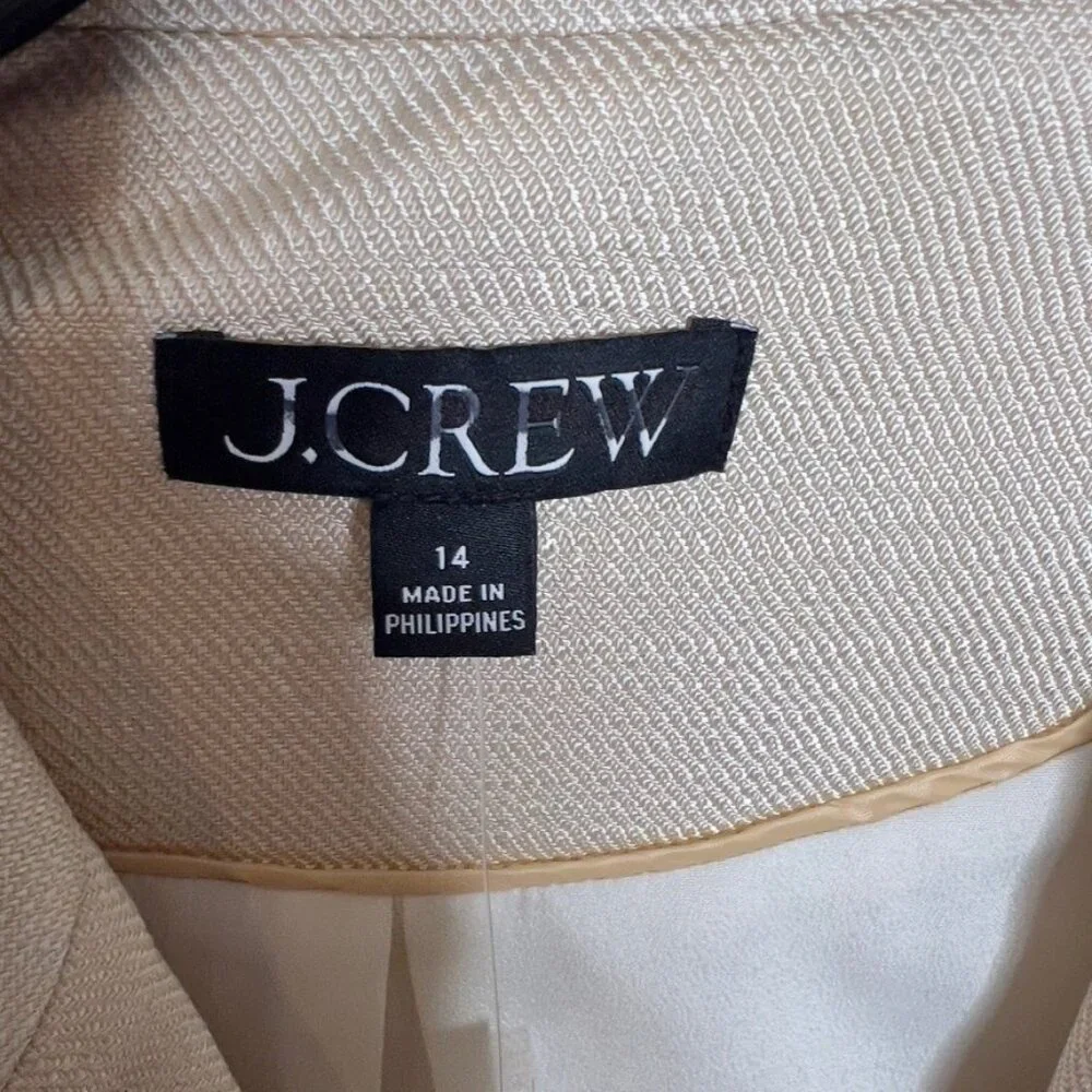 J.Crew $278 Blazer Glossy Twill Size 14 Warm Platinum BZ869 - Picture 3 of 7